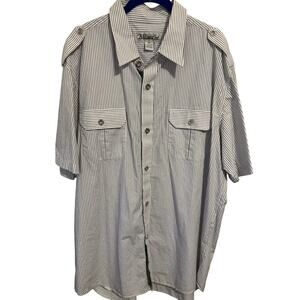Vintage Ablanche men’s 3X military style blue & white shirt‎ like new.
